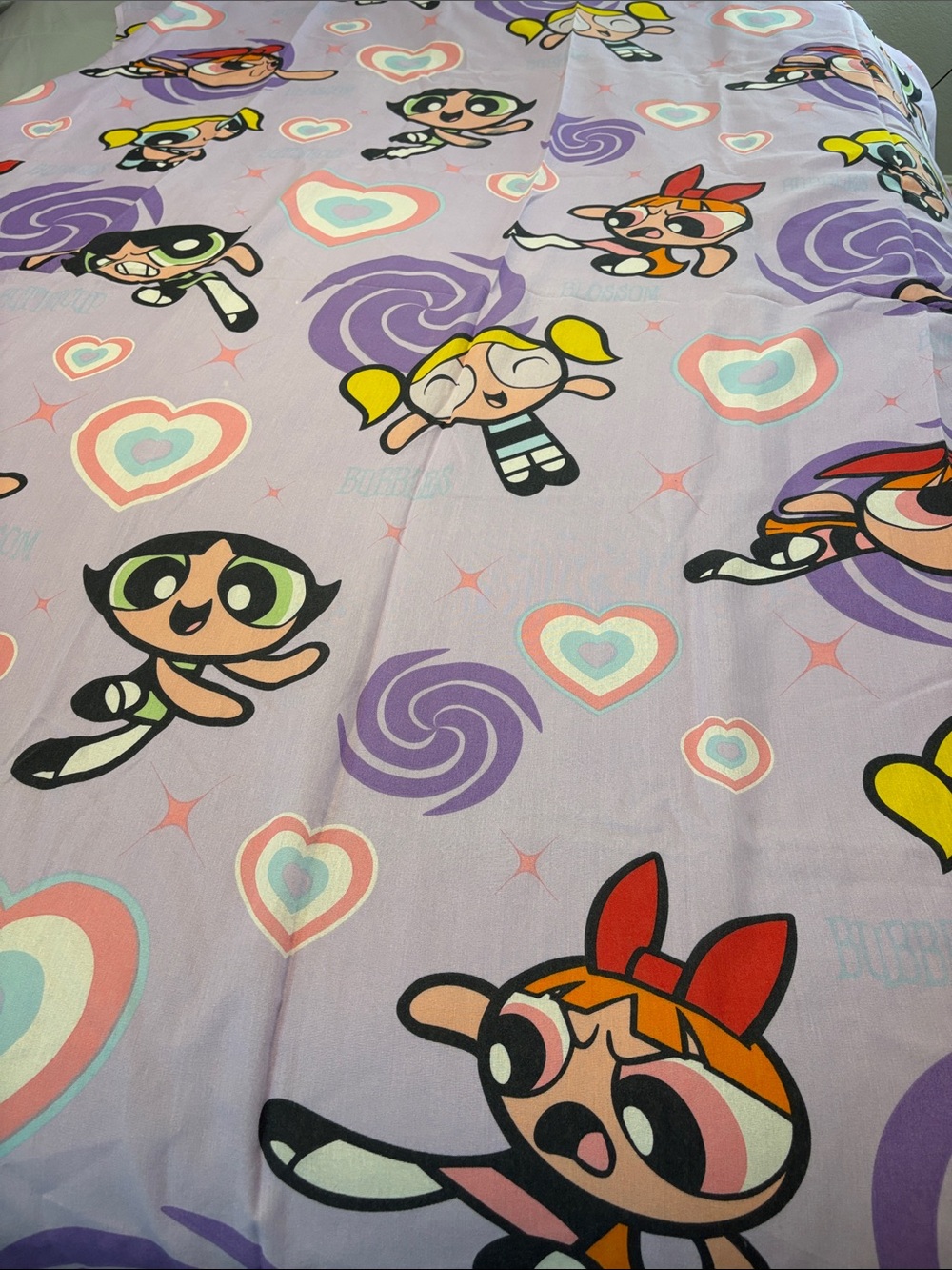 Powerpuff Vintage Flat Sheet Twin Y2K Purple